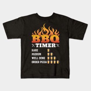 Funny BBQ Timer - BBQ and Beer Lovers | Distressed Style Kids T-Shirt